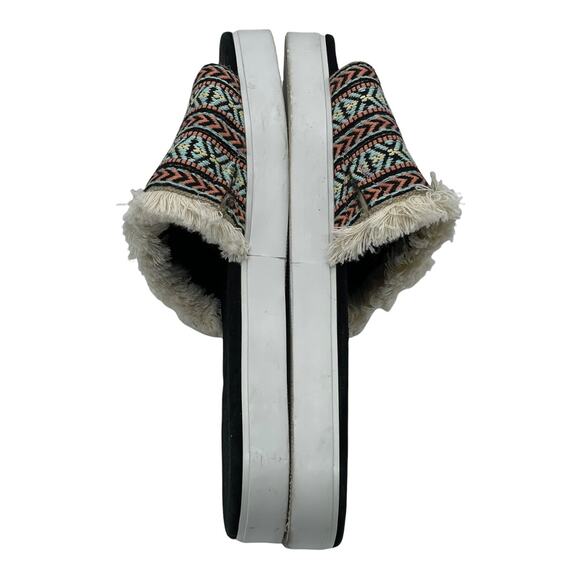 Rebecca Minkoff Printed Fringe Trim Slide Sandals - 9 - Picture 8 of 11